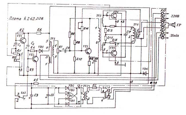 Рис. 2. Схема электрическая принципиальная для прибора ПГС-10