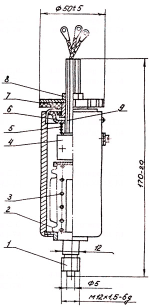Рис.1. Габаритный чертеж датчика-реле давления ДН-40