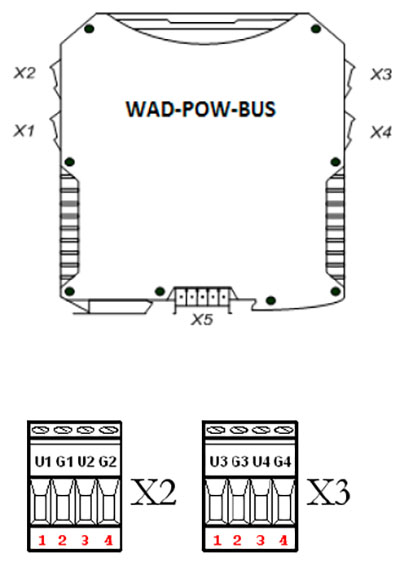 Рис.1. Схема блока питания WAD-POW-BUS-4х24