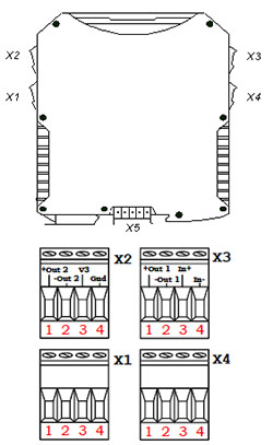 Рис.1. Схема модуля гальванической развязки WAD-2AR-BUS