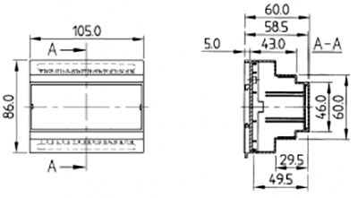 Рис.1. Схема габаритных размеров контроллера Aeroclim 9-svw