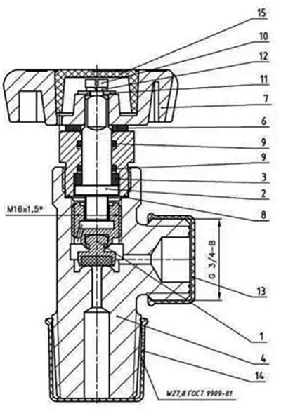 Рис.1. Схема вентиля ВВ-400