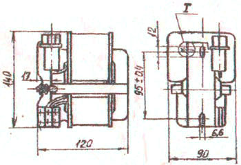 Рис.1. Габаритный чертеж трансформатора ОСЗ-730