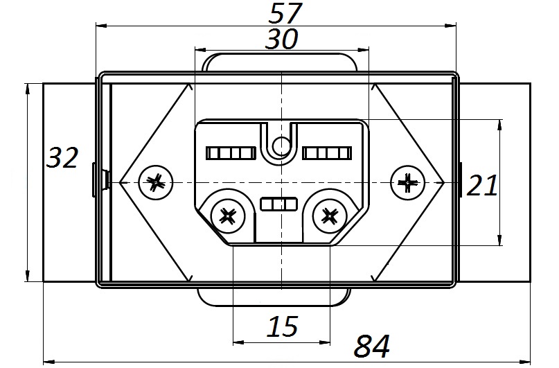 Рис.15. Схема габаритных размеров разъема термостойкого (тип 444.6) - ХТ1012
