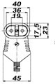 Рис.8. Схема габаритных размеров разъема термостойкого TX1005