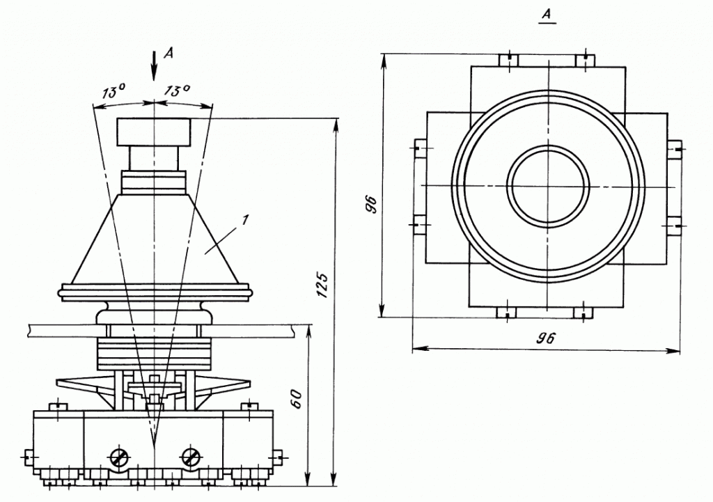 Рис.3 Общий вид и габаритные размеры крестовых переключателей ПК12-21Д801 и ПК12-21Д802