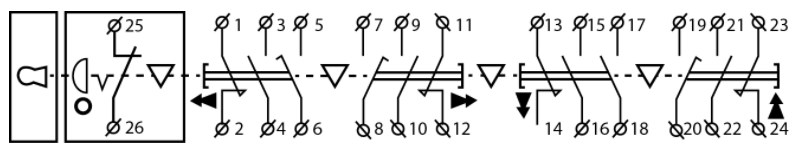 "Схема подключения XAL-B3-4913К с ключом"