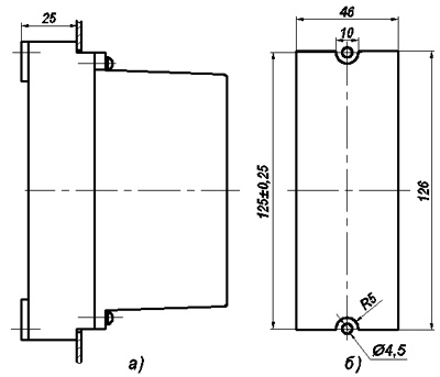Рис.2. Крепление на панели реле ПЭ42, ПЭ42М с винтовыми зажимами с задним присоединением проводников