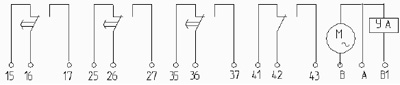 Рис.1. Схема электрическая принципиальная реле ВС43-3