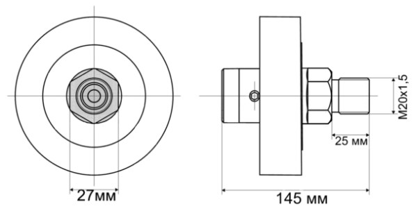 Схема габаритных размеров разделителя РМ5319