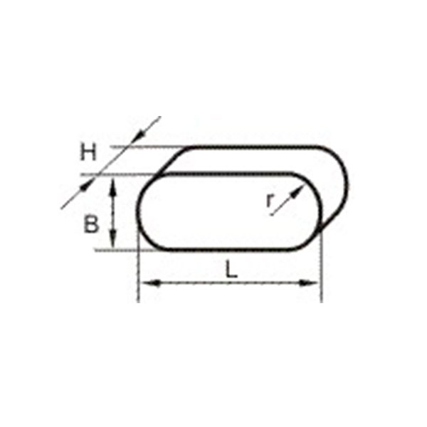 Схема габаритных размеров вкладыша овальной формы
