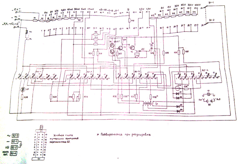 Рис.1. Принципиальная схема для электроизмерительного прибора Ц4380М
