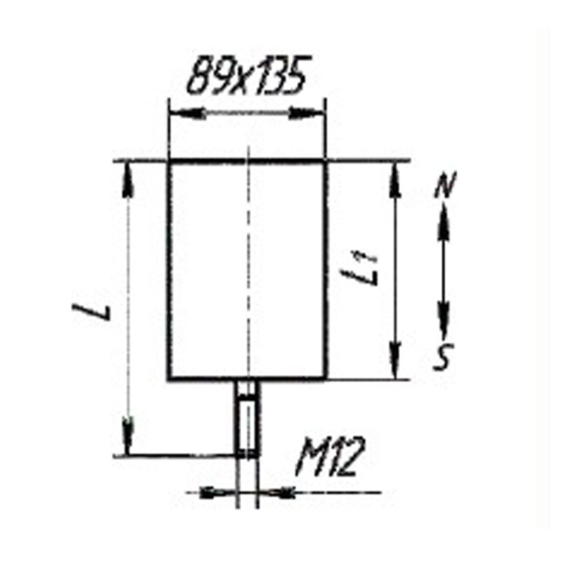Схема габаритных размеров блока БМ-1-28