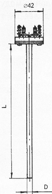 Рис.2. Габаритный чертеж термопреобразователя сопротивления ТСП-1287