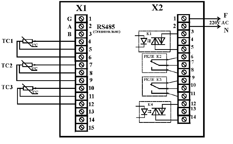 Схема внешних соединений контроллера МР-31
