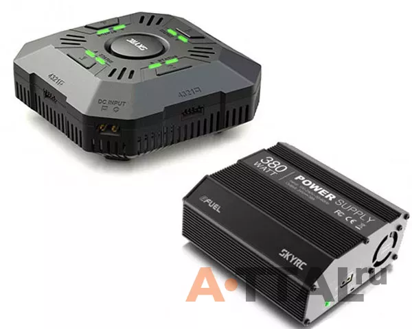 Зарядное устройство SkyRC Quattro E4Q 4x50W с БП SkyRC 380W фото 1