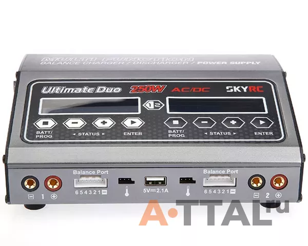 Зарядное устройство SkyRC D250 Ultimate Duo 20A/250W с/БП двухпортовое, Voice Guide фото 2