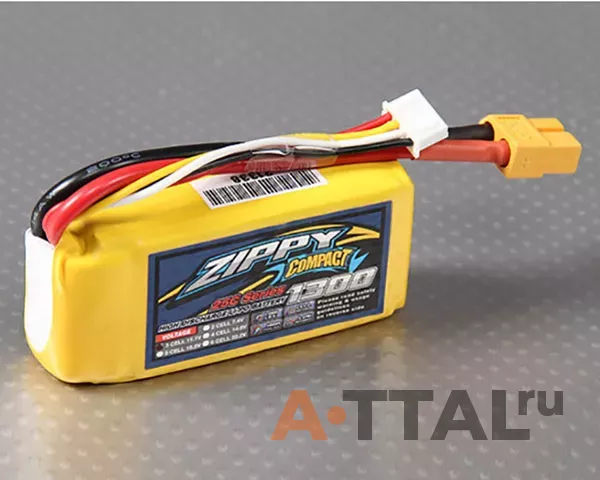 Аккумулятор ZIPPY Compact 1300mAh 3S 25C Lipo Pack фото 1