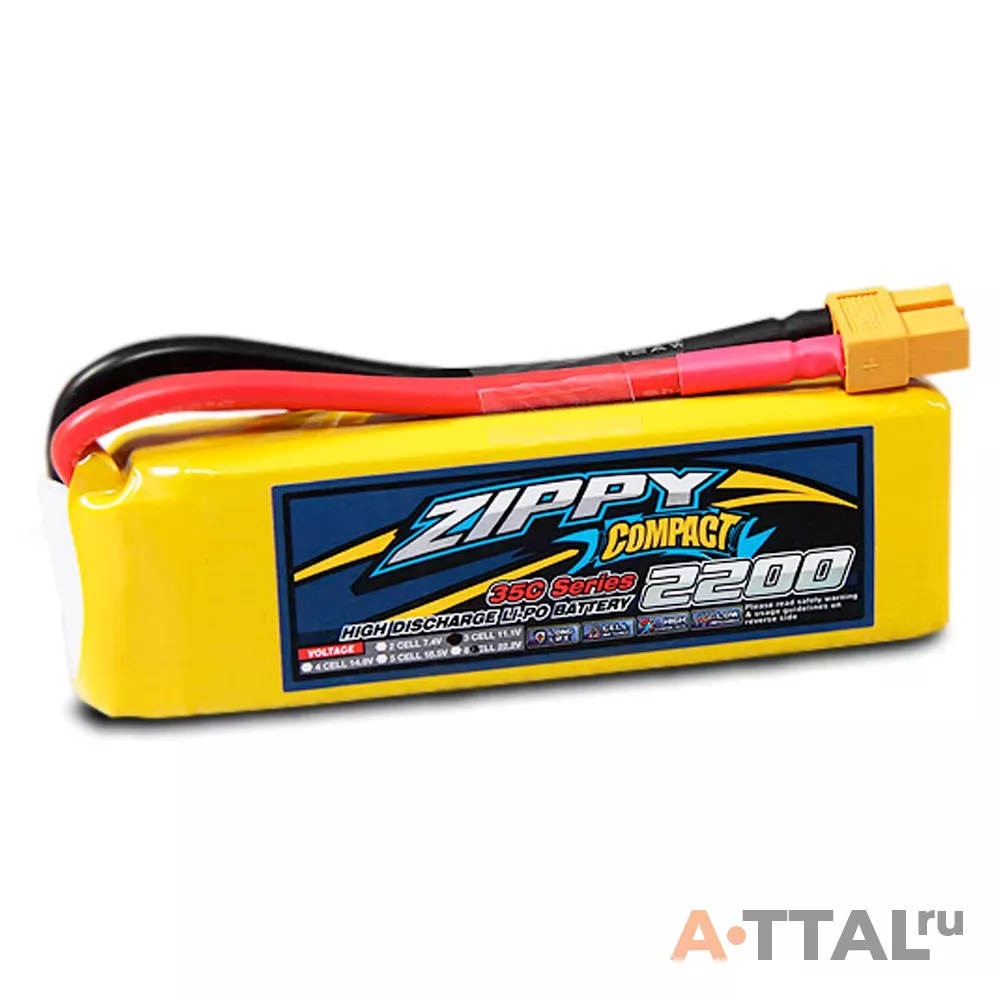 Аккумулятор Flightmax ZIPPY Compact LiPo 11.1V 2200mah 3S 35C фото 1