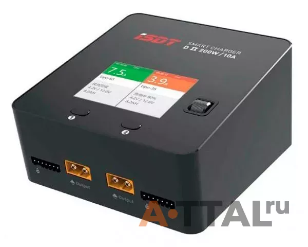 Зарядное устройство ISDT D2 Dual XT60 AC 100-240 В 12 A 200 Вт 1-6S фото 2