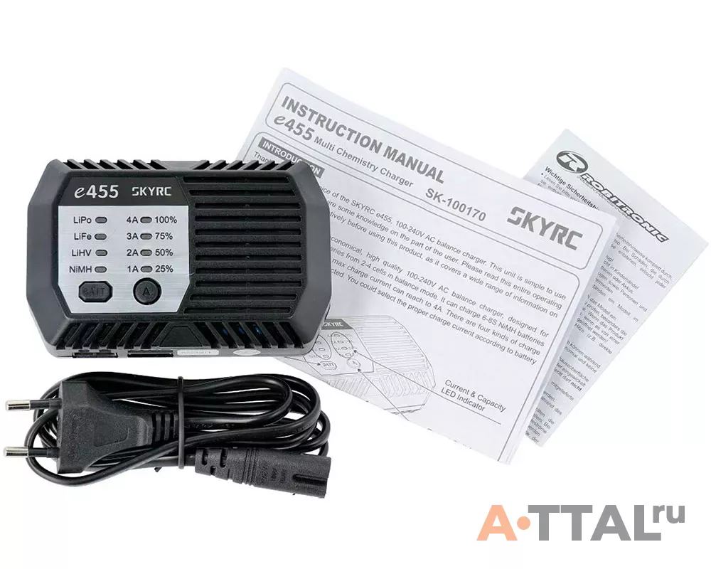 Зарядное устройство SkyRC e455 4A/50W с/БП для Li-Po/Ni-MH аккумуляторов фото 3