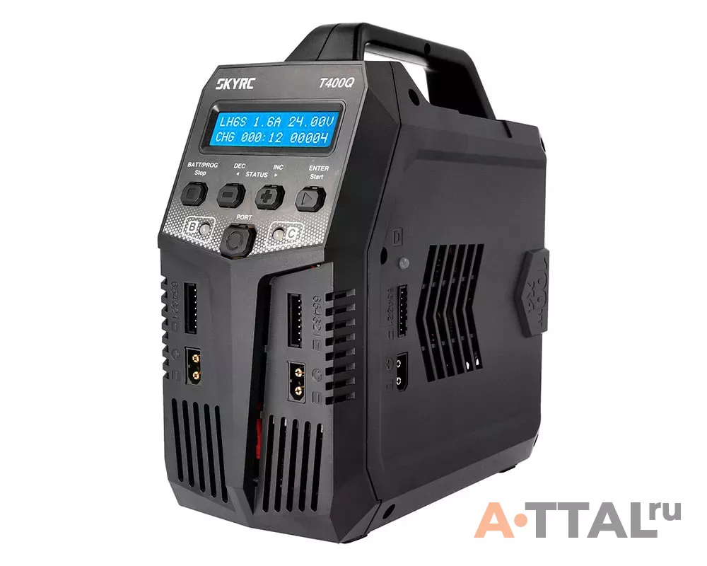 Зарядное устройство SkyRC T400Q четырехпортовое 400W 12A с/БП фото 1