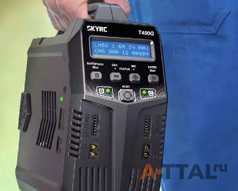 Зарядное устройство SkyRC T400Q четырехпортовое 400W 12A с/БП фото 3