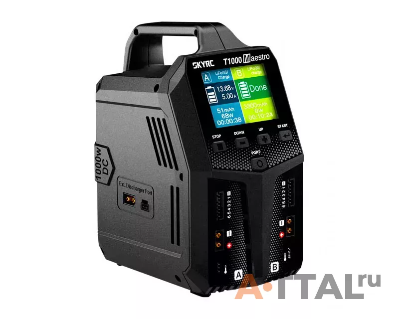 Зарядное устройство SkyRC T1000 Maestro двухпортовое 1000W 20A с/БП фото 2