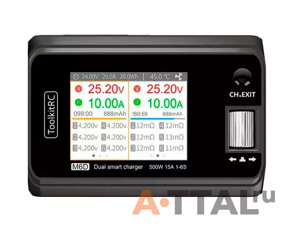 Зарядное устройство ToolkitRC M6D 250W 15A x 2 двухпортовое фото 1