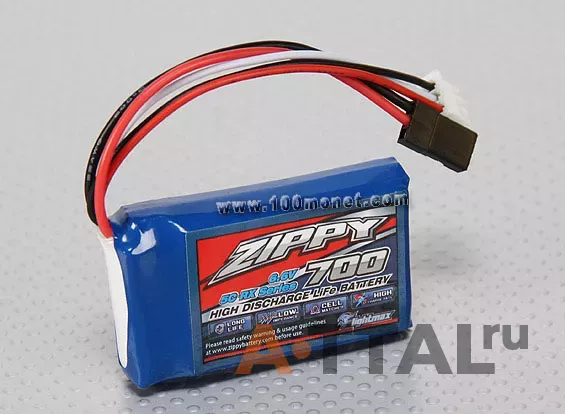 Аккумулятор 6.6V 700mAh 5C LiFePo4 Reciever Pack (Flightmax, Z7002S-5F) фото 1