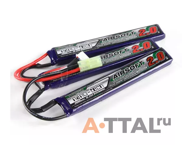 Аккумулятор Turnigy 11.1V 2000mah 3S 15-25C Lipo AIRSOFT Nunchuck Pack для страйкбола фото 1