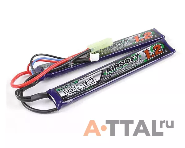 Аккумулятор Turnigy 7.4V 1400mah 2S 15-25C Nano-Tech Lipo AIRSOFT Nunchuck Pack для страйкбола фото 1