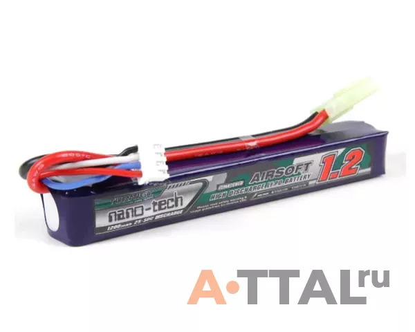Аккумулятор Turnigy 11.1V 1200mAh 3S 25-50C Lipo AIRSOFT Pack для страйкбола фото 1