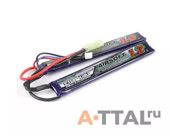 Аккумулятор Turnigy 7.4V 1200mah 2S 15-25C Lipo AIRSOFT Nunchuck Pack для страйкбола фото 1