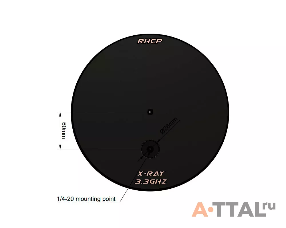 Антенна TrueRC X-RAY 3.3 GHz (RHCP) фото 3