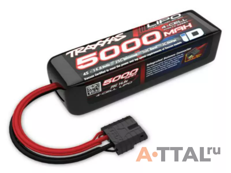 Аккумулятор TRAXXAS 14.8v 5000mAh TRX plug LiPo Battery 25C 4-Cell фото 1