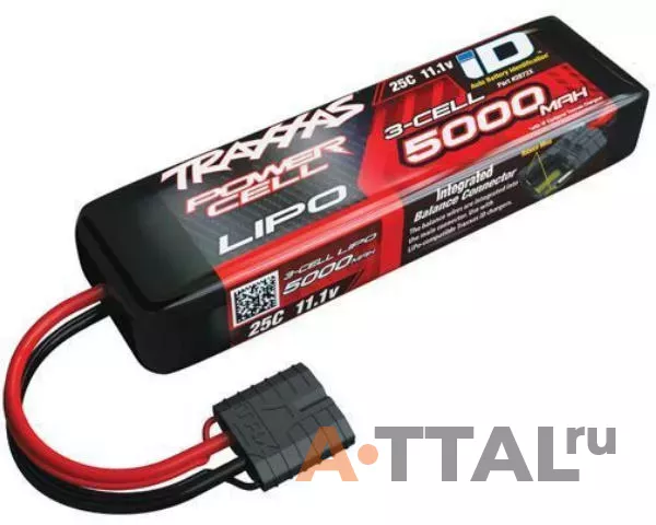 Аккумулятор TRAXXAS 11.1v 5000mAh iD Plug LiPo Battery 25C 3-Cell фото 1