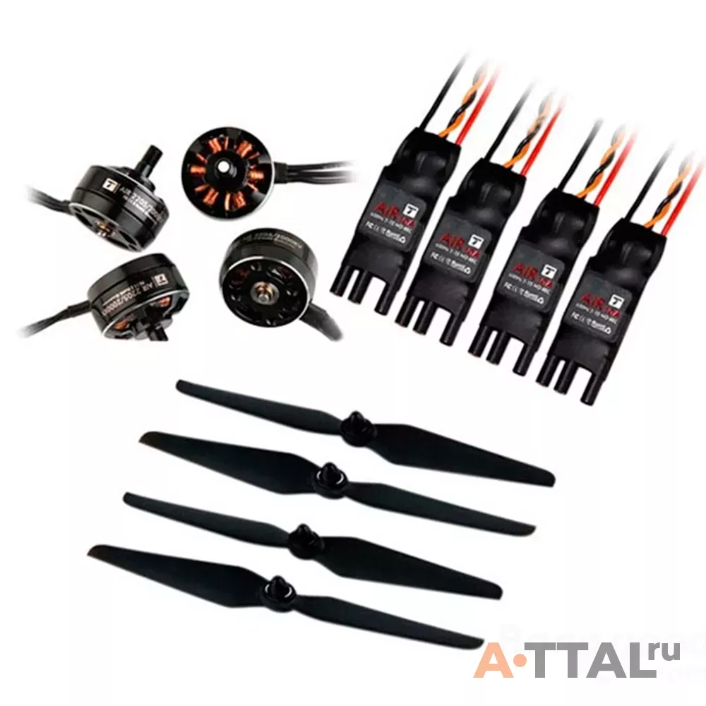 Комплект T-Motor AIR GEAR 200 AIR2205 2000KV 2-4S + 15A ESC 2-3S + T6535 (4шт) фото 1