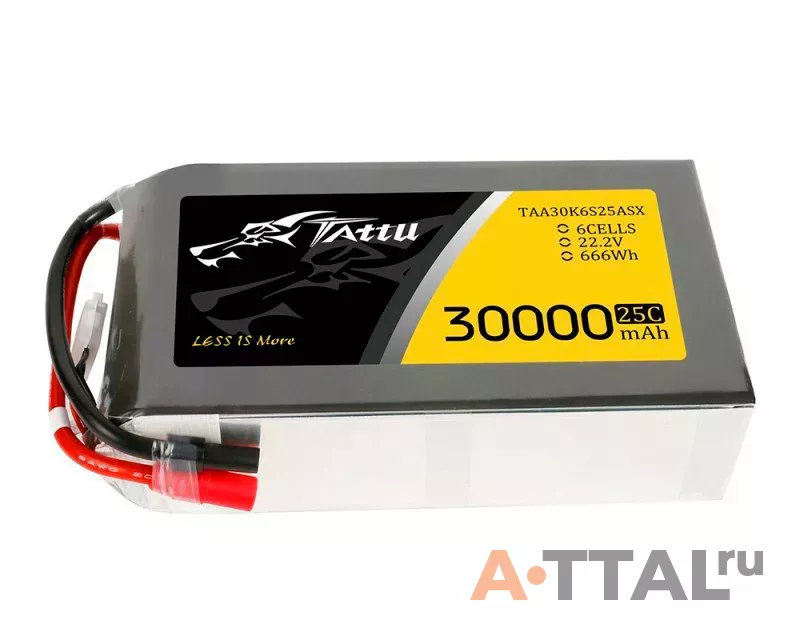 Аккумулятор Tattu LiPO 22,2В 30000мАч 6S 25C AS150+XT150 фото 3