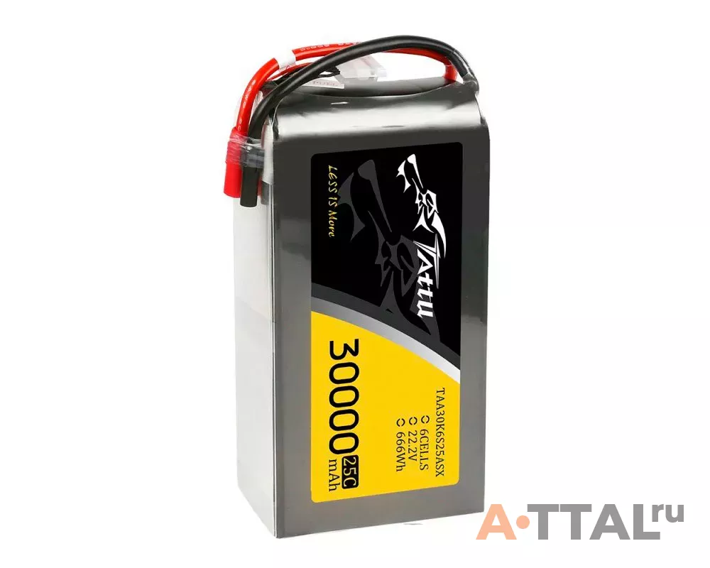 Аккумулятор Tattu LiPO 22,2В 30000мАч 6S 25C AS150+XT150 фото 4