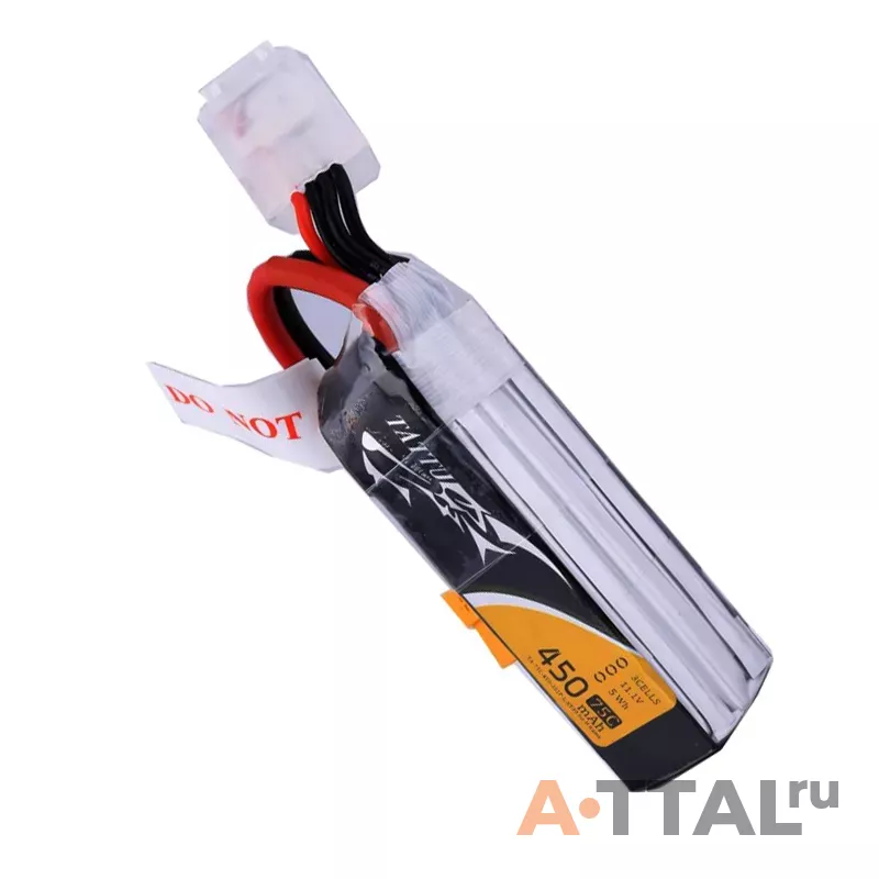 Аккумулятор Tattu LiPO 11,1 В 450 мАч 3S 75C удлиненный фото 2