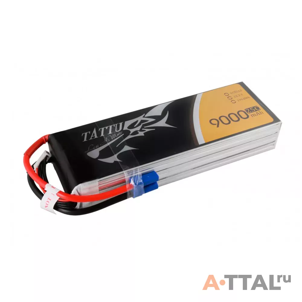 Аккумулятор Gens Ace TATTU Li-Po 22.2V 9000 mAh 6S1P 25C Soft Case фото 1