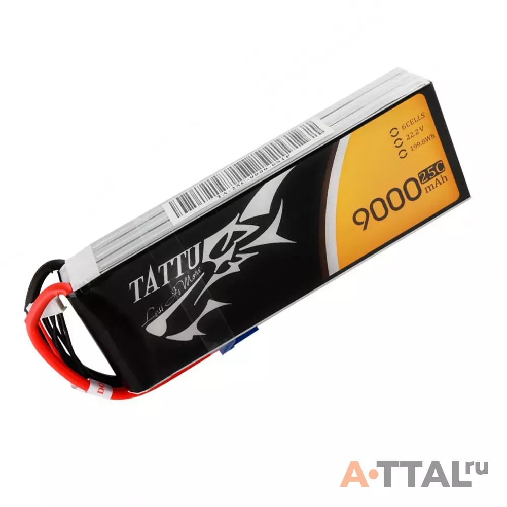 Аккумулятор Gens Ace TATTU Li-Po 22.2V 9000 mAh 6S1P 25C Soft Case фото 2