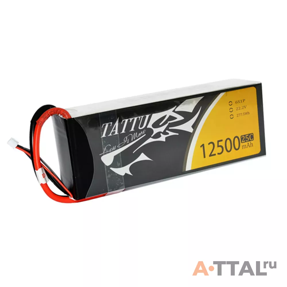 Аккумулятор Gens Ace TATTU Li-Po 22.2V 12500 mAh 6S1P 25C Soft Case фото 1