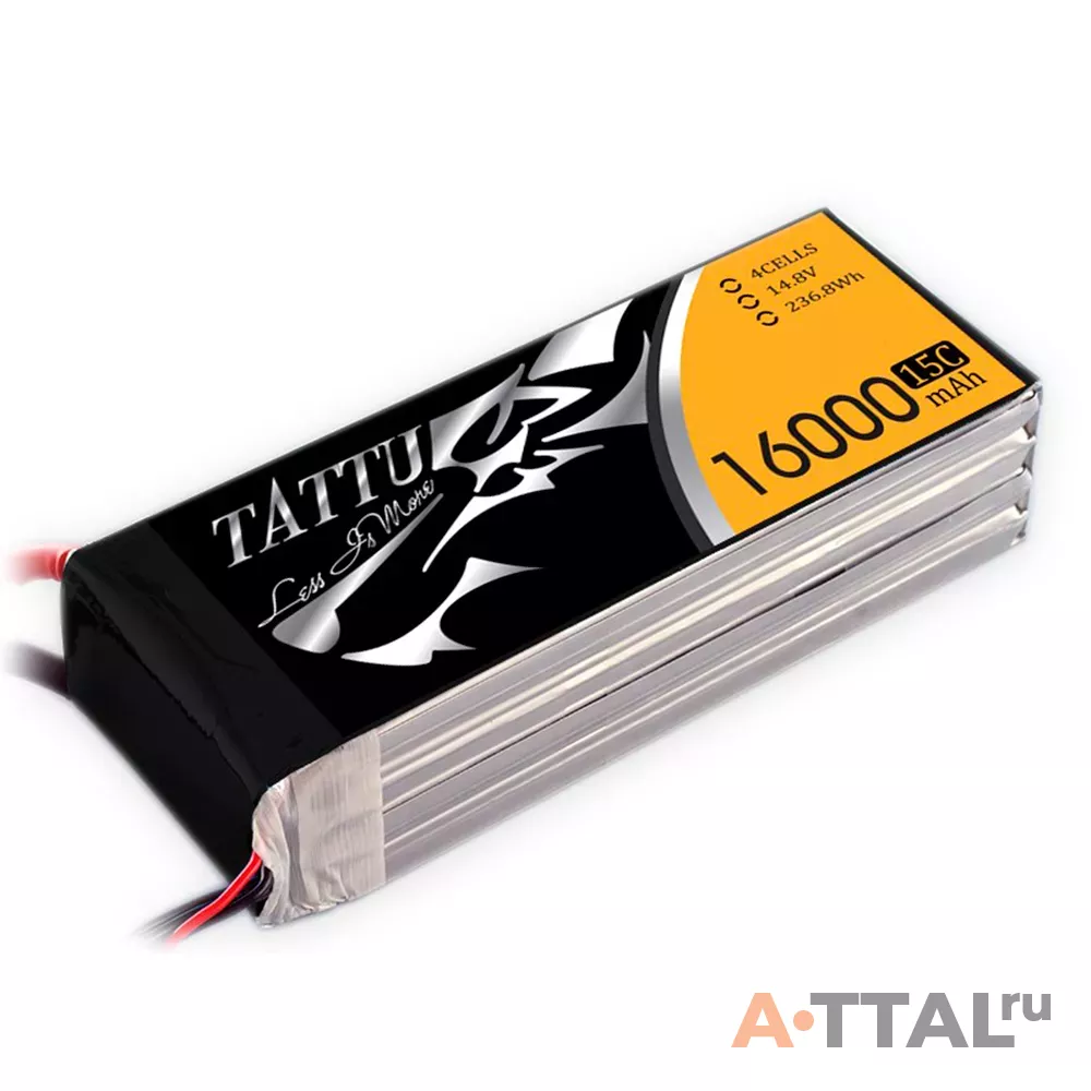 Аккумулятор Gens Ace TATTU Li-Po 14.8V 16000 mAh 4S1P 15C Soft Case фото 1