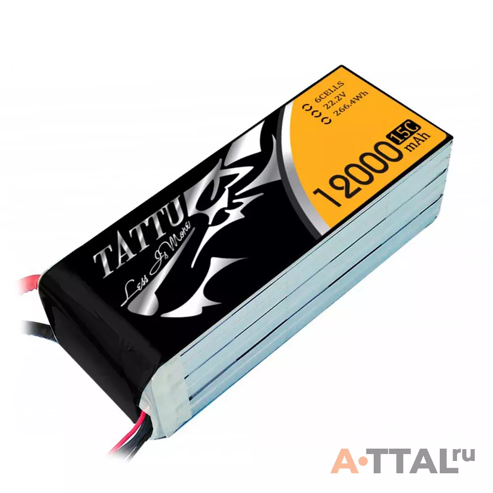 Аккумулятор Gens Ace TATTU Li-Po 22.2V 12000 mAh 6S1P 15C Soft Case фото 1