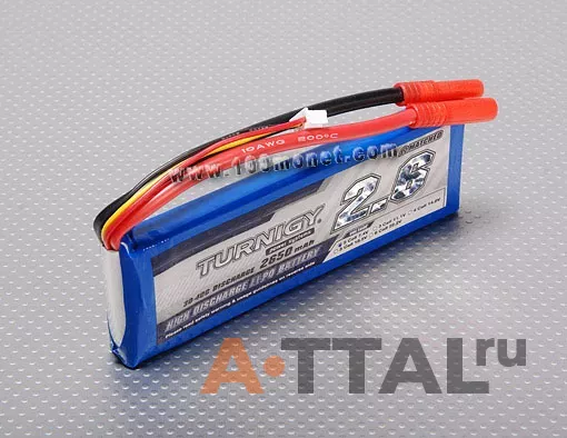 Аккумулятор 7.4V 2650mAh 2S 30C Lipo Pack (Turnigy, T2650.2S.30) фото 1