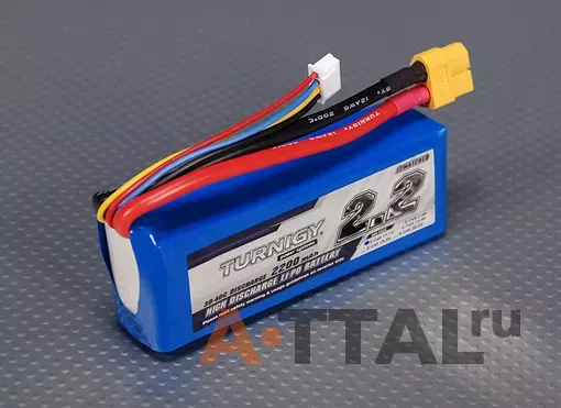 Аккумулятор 11.1V 2200mAh 3S 30C Lipo Pack (Turnigy, HO2200.3S.30) фото 1