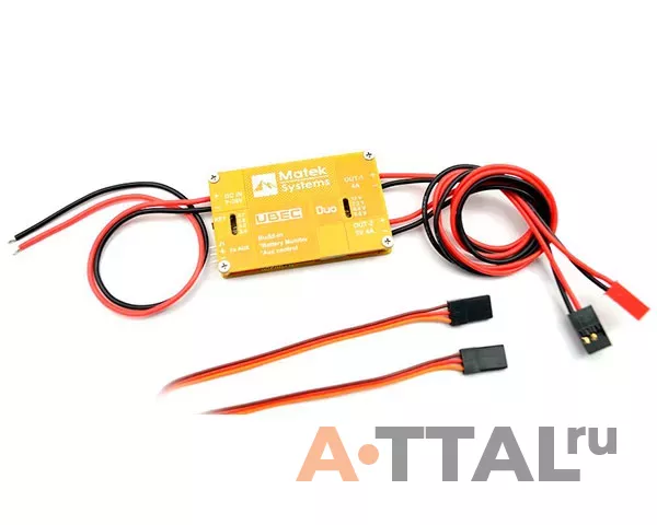 Стабилизатор напряжения Matek UBEC DUO, 4A/5-12V & 4A/5V фото 2