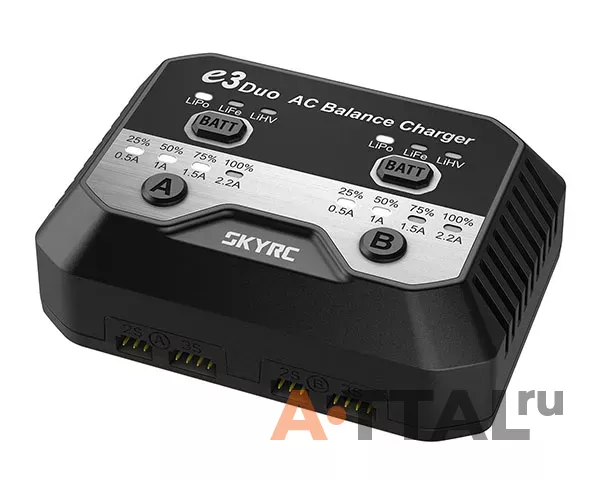 Зарядное устройство SkyRC E3 duo 2,2A/20Wx2 для LiPo/LiFe/LiHV 2-3S фото 1